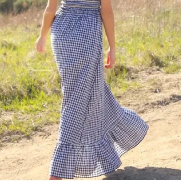Rahi Kristin Navy White Gingham Skirt - Picture 2 of 10